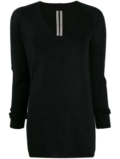 Rick Owens V-neck Knitted Jumper In Black