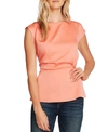 Vince Camuto Extended-shoulder Cinched-waist Blouse In Bright Coral