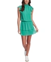 1.state Smocked-neck Flutter-sleeve Dress In Fresh Grass