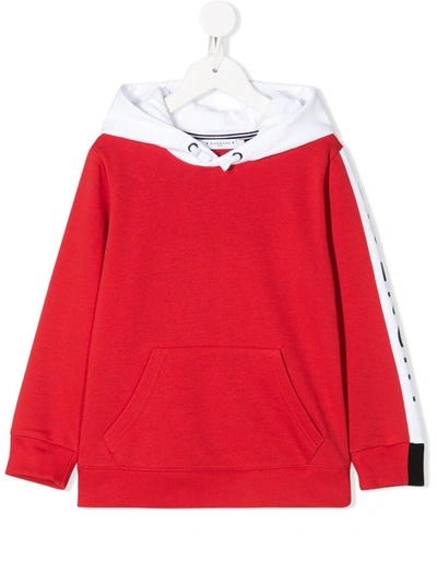 Givenchy Kids' Logo纯棉连帽卫衣 In Red