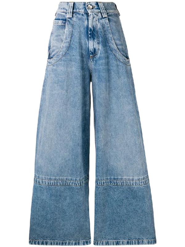 Maison Margiela Diane Keaton Wide Leg Cotton Denim Jeans In Blue | ModeSens