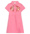 Gucci Kids' Pleated Stretch Cotton Poplin Dress In Pink