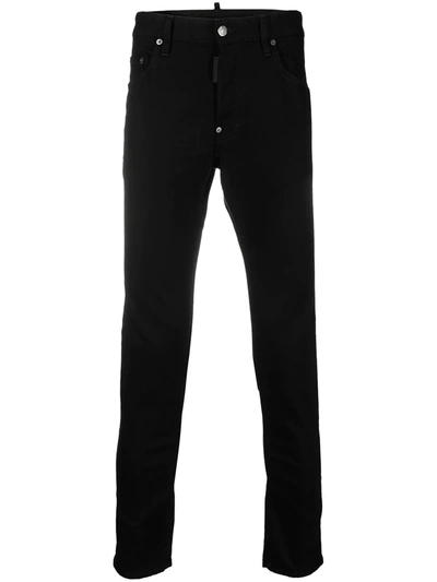 Dsquared2 15cm Skinny Dan Dyed Cotton Denim Jeans In Black