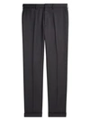 Ralph Lauren Greg Flat-front Wool Pants In Charcoal