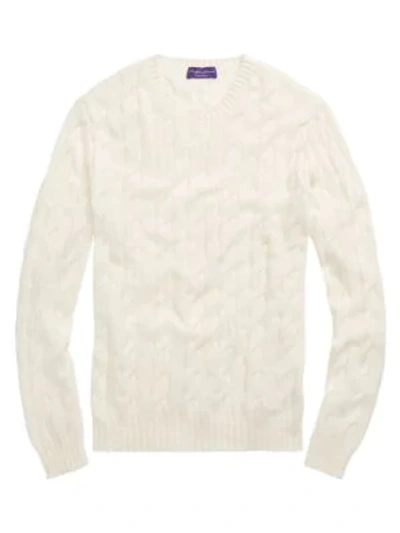 Ralph Lauren Cableknit Cashmere Sweater In White