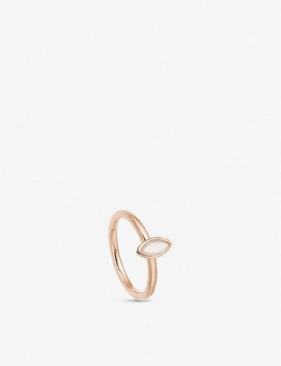 Astley Clarke Rose Gold Plated Vermeil Silver Paloma Petal Moonstone Ring