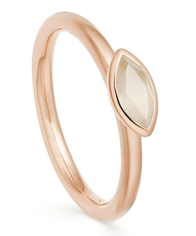 Astley Clarke Rose Gold Plated Vermeil Silver Paloma Fallen Petal Moonstone Ring