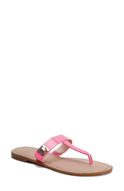 Kate Spade Cyprus Leather Thong Sandals In Neon Pink