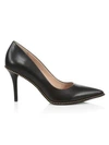 Coach Waverly Bead-trim Leather Pumps In Black