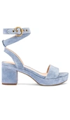 Coach Serena C-buckle Suede Platform Sandals In Color<lsn_delimiter>bluebell