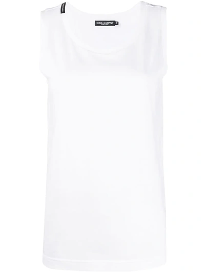 Dolce & Gabbana Jersey Vest With Label In White