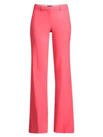Theory Demitria Wool Flare Trousers In Watermelon