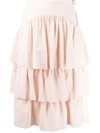 See By Chloé Skirt In Rose-pink Cotton