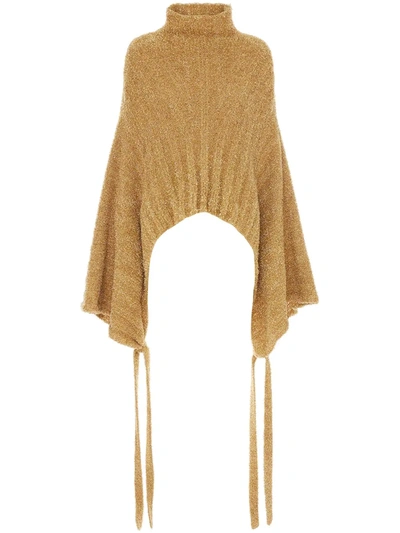 Jw Anderson Kimono-sleeve Knitted Jumper In Gold