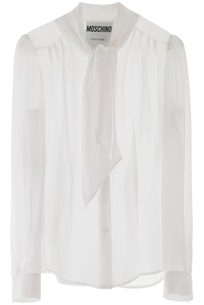 Moschino Pussy Bow Blouse In White