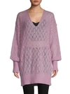 Free People V-neck Balloon-sleeve Sweater In Lilac