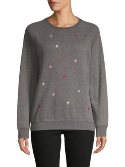 South Parade Star Embroidered Cotton-blend Sweatshirt In Grey