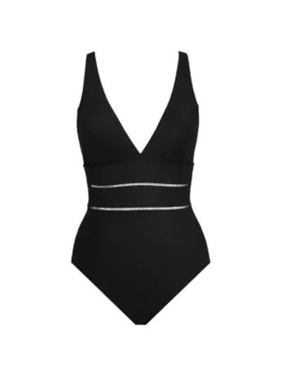 Amoressa By Miraclesuit Lattice-trim One-piece Swimsuit In Black