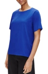 Eileen Fisher Petite Organic Cotton Jersey Short-sleeve Crewneck Tee In Royal