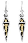 Lagos Ksl 2-tone Pyramid Drop Earrings In Silver