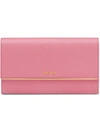 Prada Leather Wallet In Pink