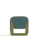 Marni Square Zip-around Wallet In Green