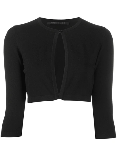 Antonino Valenti Cropped Fine Gauge Cardigan In Black