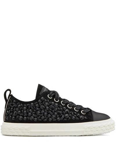 Giuseppe Zanotti Crystal Embellished Sneakers In Black