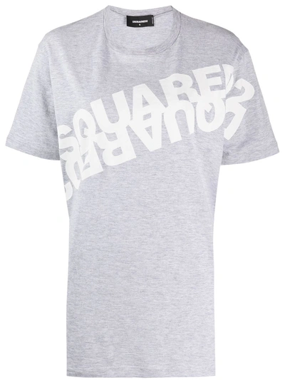 Dsquared2 Mirror-logo Oversized T-shirt In Grey