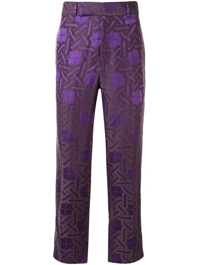 Haider Ackermann Geometric Jacquard Trousers In Purple