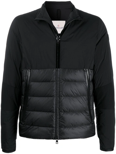 Moncler Quilted Zipped Padded Jacket In Black