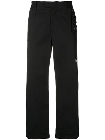 Craig Green Side Lace Detail Cropped Trousers In Black