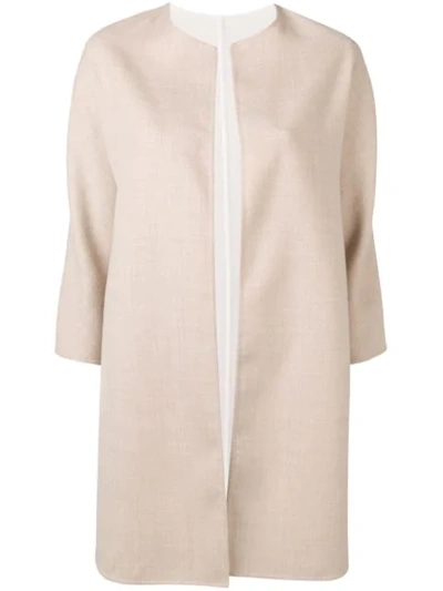 Manzoni 24 Open-front Overcoat In Neutrals