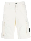 Stone Island Logo Patch Bermuda Shorts In White