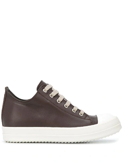 Rick Owens Low-top Lace-up Trainers In Brown