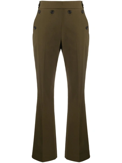 Helmut Lang Multi-button Detail Pleated Trousers In Green