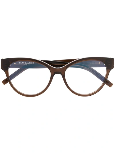 Saint Laurent Cat Eye Glasses In Brown