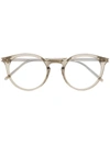 Saint Laurent Round Frame Glasses In Brown