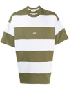 Msgm Oversized Striped T-shirt In Green