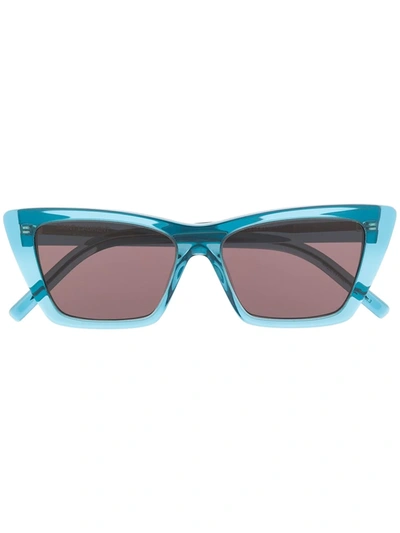 Saint Laurent New Wave Mica Cat-eye Sunglasses In Blue