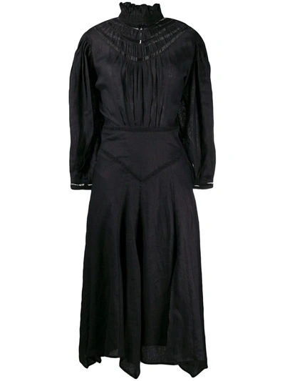 Isabel Marant Étoile Albane Ruffled-neck Dress In Black