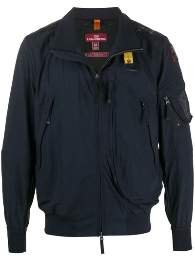 Parajumpers Zipped Pockets Bomber Jacket In Blue