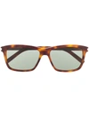 Saint Laurent Sl339 Rectangular-frame Sunglasses In Brown