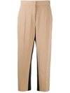 Stella Mccartney Cropped Side Panel Trousers In Brown