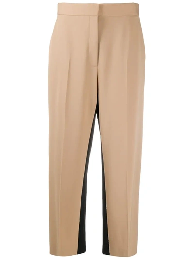 Stella Mccartney Cropped Side Panel Trousers In Brown