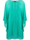 Fisico Cristina Ferrari Sheer Floaty Style Tunic Top In Green