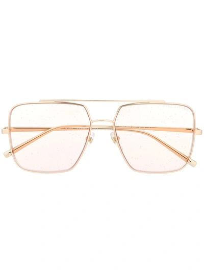 Marc Jacobs Aviator Frame Sunglasses In Gold