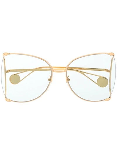 Gucci Oversized Butterfly Sunglasses In Gold