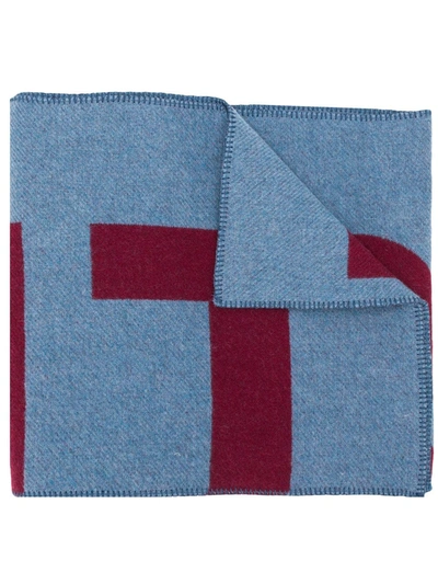 Isabel Marant Loli Loog-jacquard Blanket Scarf In Blue
