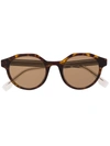 Fendi Round Frame Tortoiseshell Sunglasses In Brown
